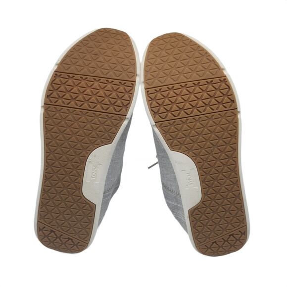 Toms Cabrillo Shoes Womens 8.5 Heather Gray White Tan Sneakers Comfy Fabric - Picture 13 of 13